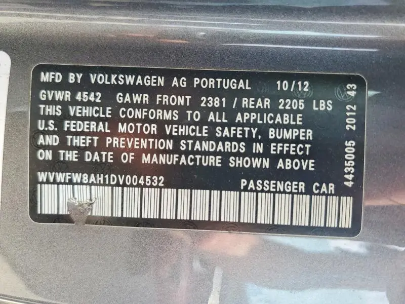 2013 VOLKSWAGEN EOS LUX  
