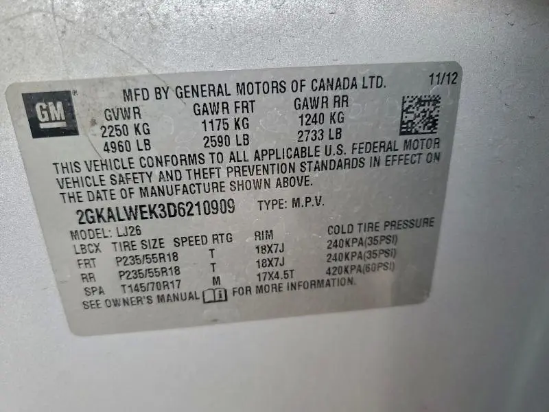 2013 GMC TERRAIN SLT  