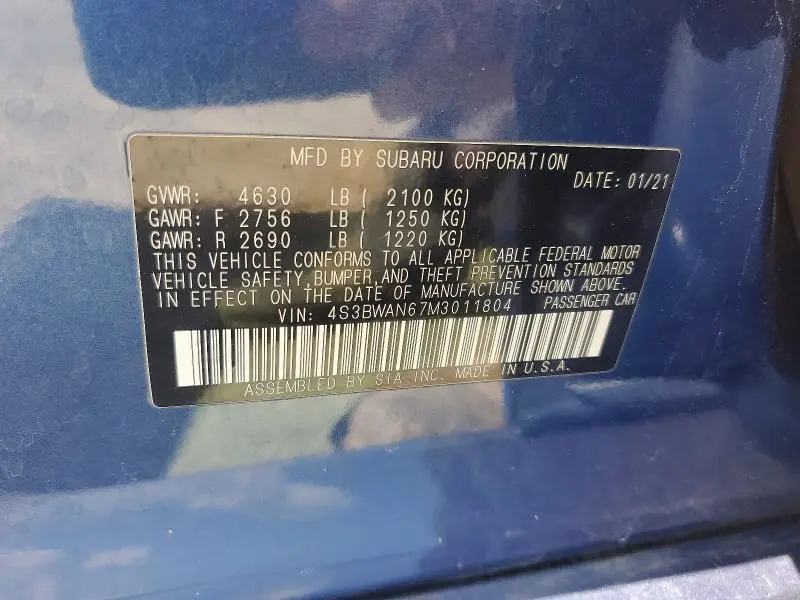 2021 SUBARU LEGACY LIMITED  