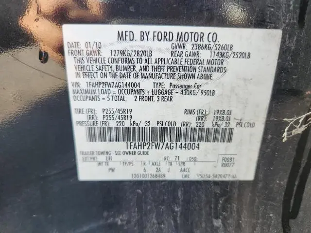 2010 FORD TAURUS LIMITED  