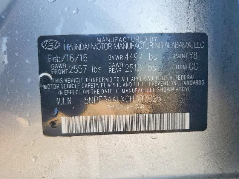 2016 HYUNDAI SONATA SPORT  