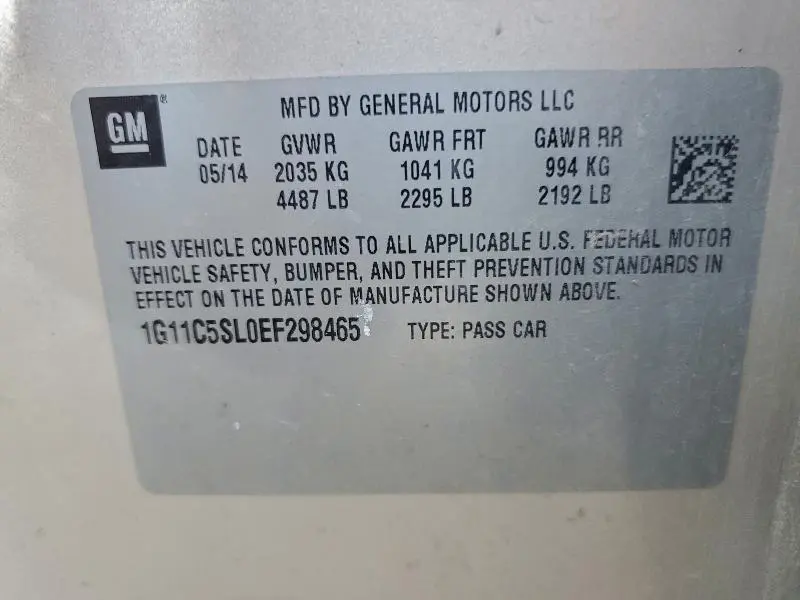 2014 CHEVROLET MALIBU 1LT  