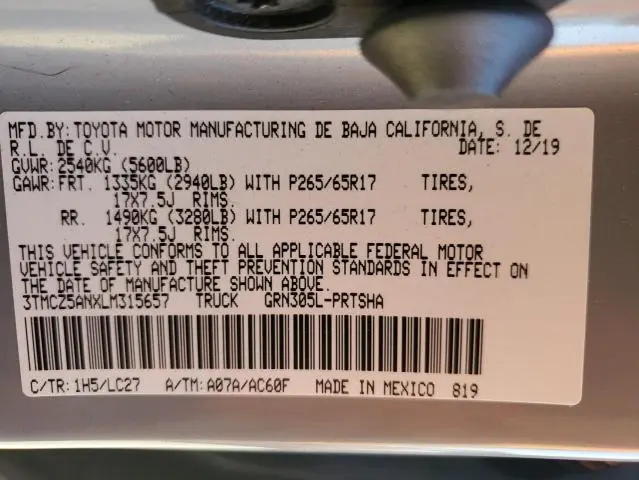 2020 TOYOTA TACOMA DOUBLE CAB  