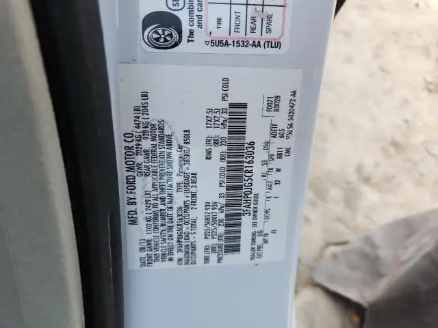 2012 FORD FUSION SEL  