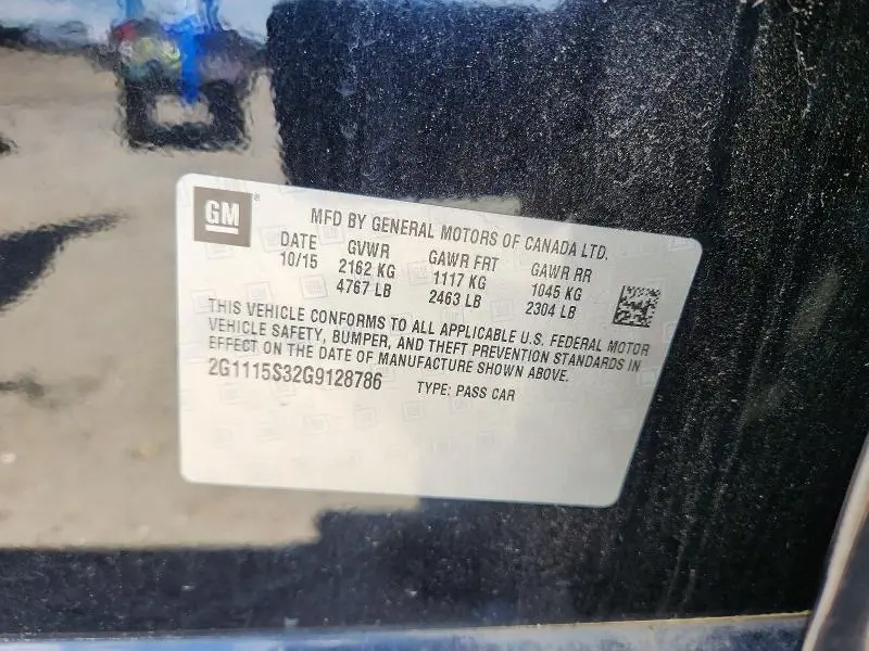 2016 CHEVROLET IMPALA LT  