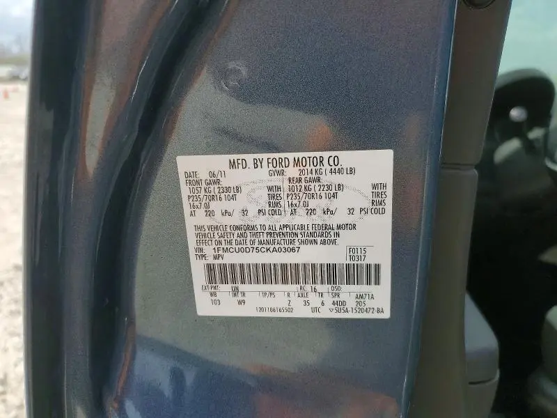 2012 FORD ESCAPE XLT  