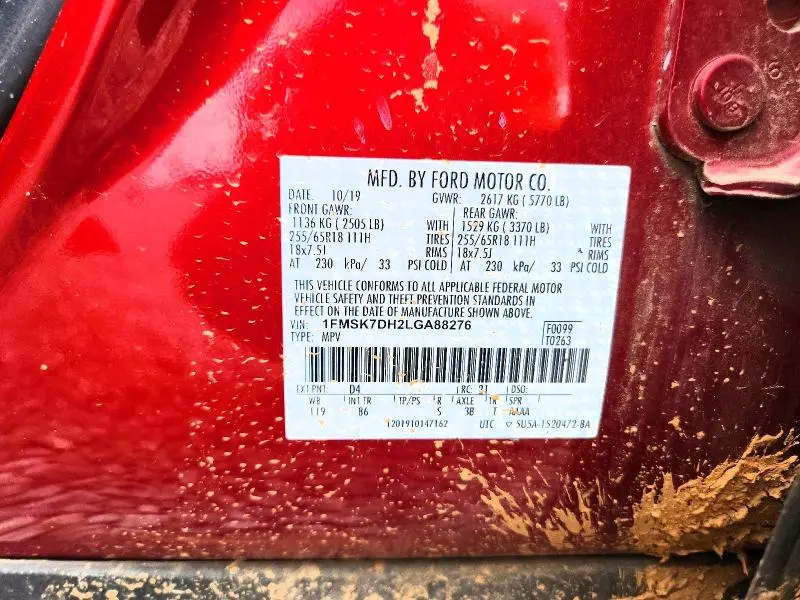 2020 FORD EXPLORER XLT  