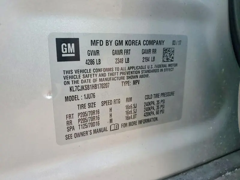 2017 CHEVROLET TRAX LS  