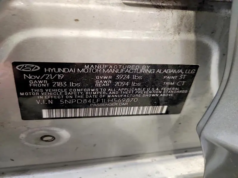 2020 HYUNDAI ELANTRA SEL  
