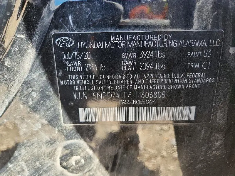 2020 HYUNDAI ELANTRA SE  