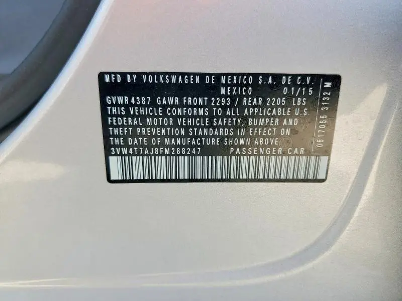 2015 VOLKSWAGEN JETTA   