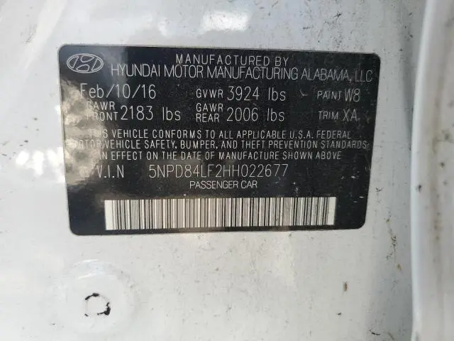 2017 HYUNDAI ELANTRA SE