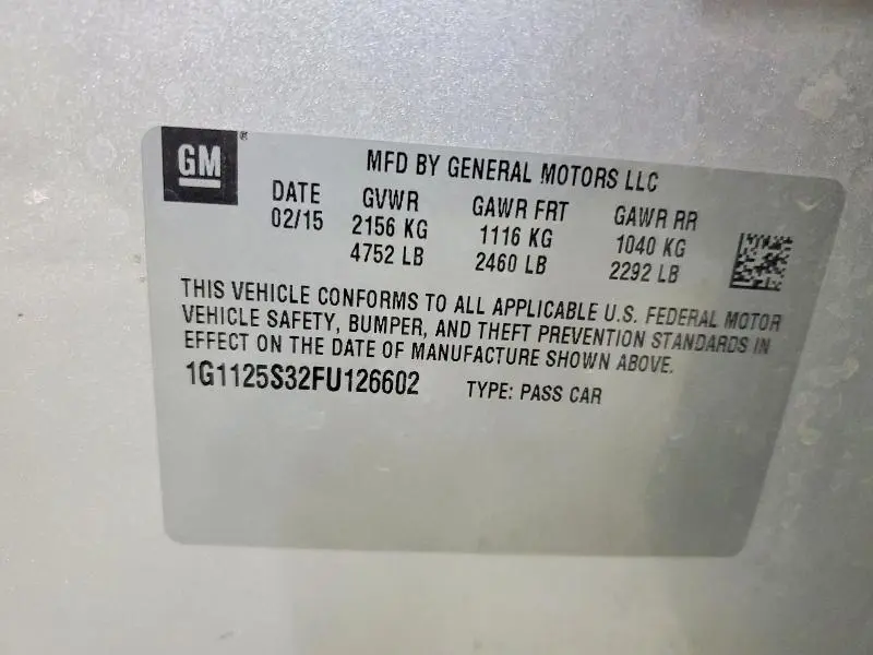 2015 CHEVROLET IMPALA LT  