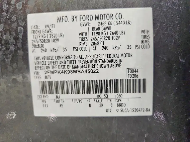 2021 FORD EDGE TITANIUM  