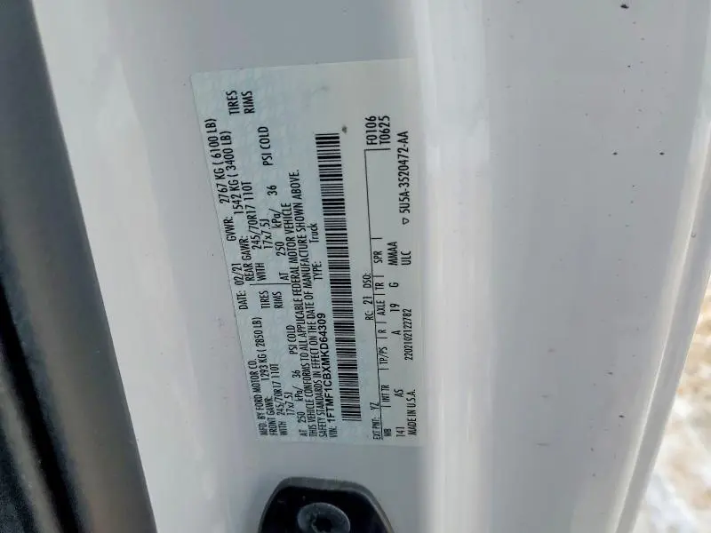 2021 FORD F150   