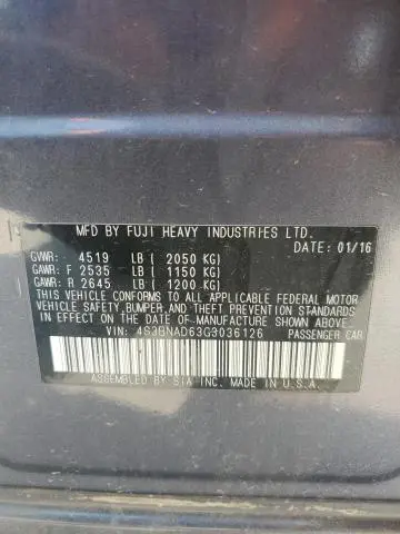 2016 SUBARU LEGACY 2.5I PREMIUM  