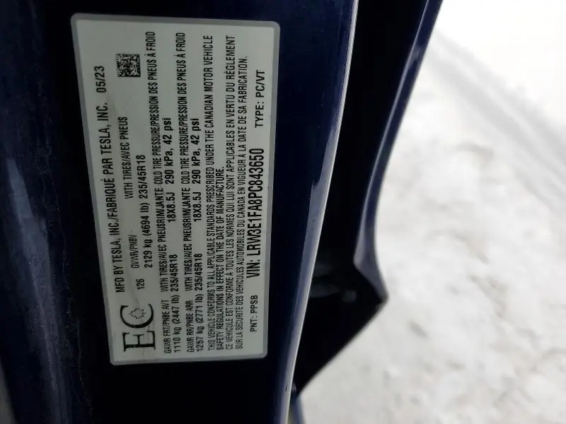 2023 TESLA MODEL 3   