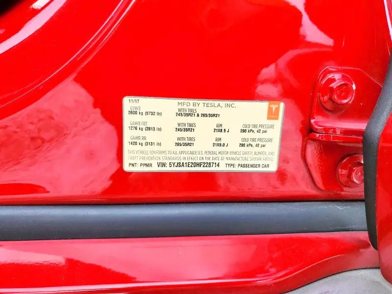 2017 TESLA MODEL S   