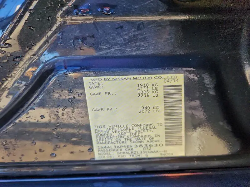 2014 NISSAN ALTIMA 2.5 S  