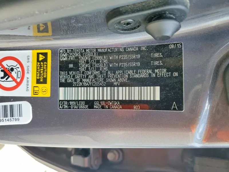 2015 LEXUS RX 350 BASE  