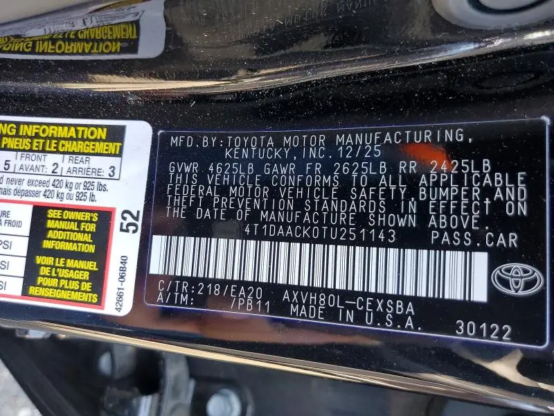 2026 TOYOTA CAMRY SE  
