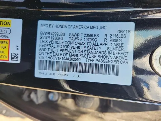 2018 HONDA ACCORD LX  