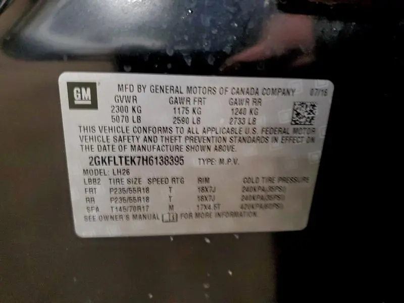 2017 GMC TERRAIN SLE  