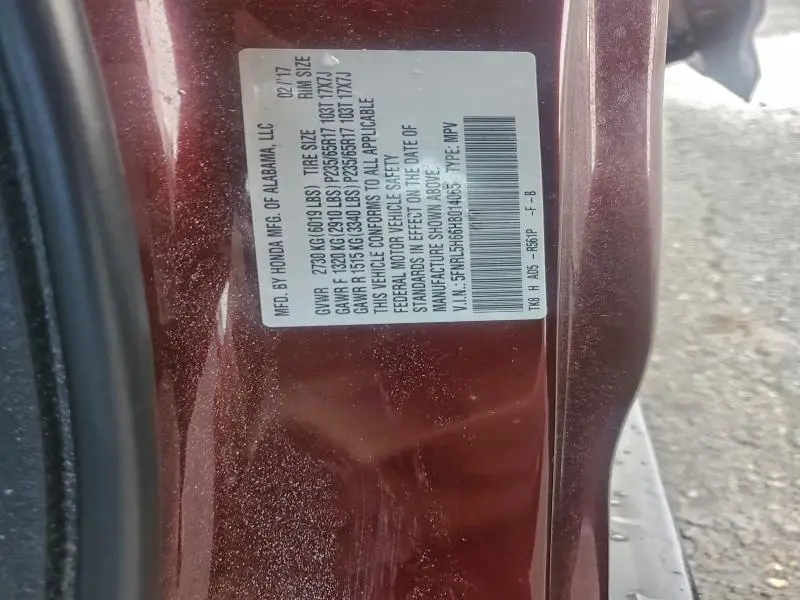 2017 HONDA ODYSSEY EXL  