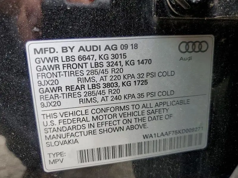 2019 AUDI Q7 PREMIUM PLUS  