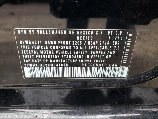 2012 VOLKSWAGEN JETTA SE  