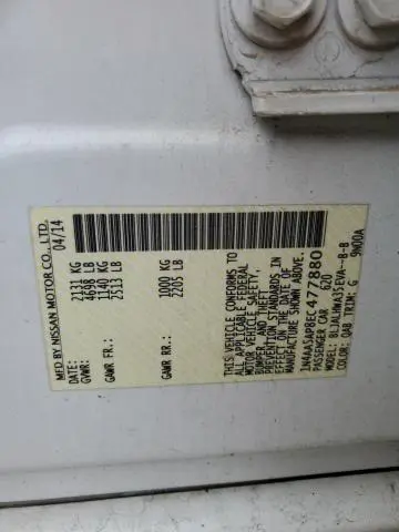 2014 NISSAN MAXIMA S