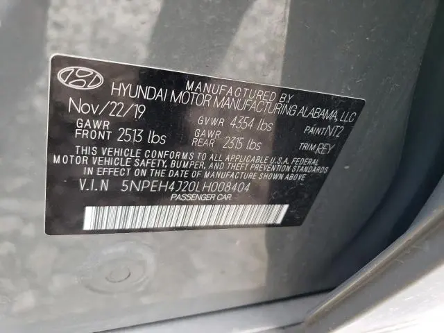 2020 HYUNDAI SONATA LIMITED  