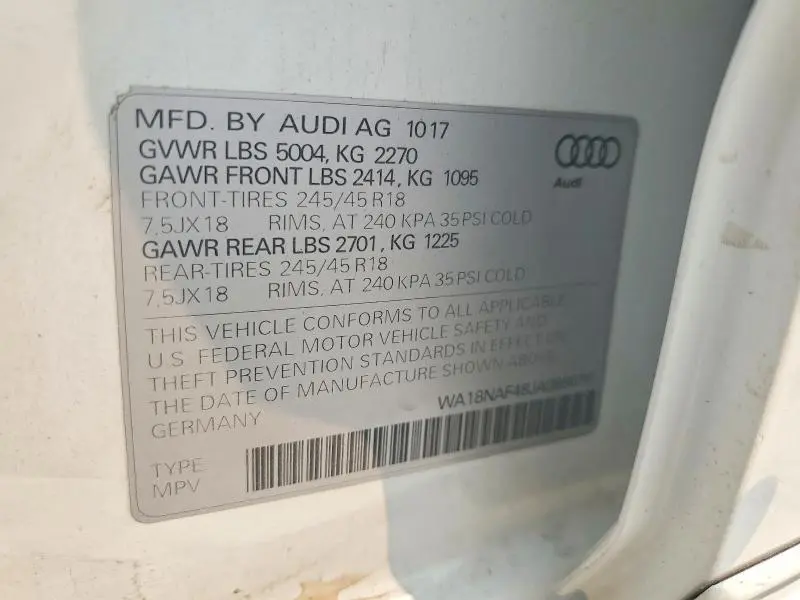 2018 AUDI A4 ALLROAD PREMIUM PLUS  