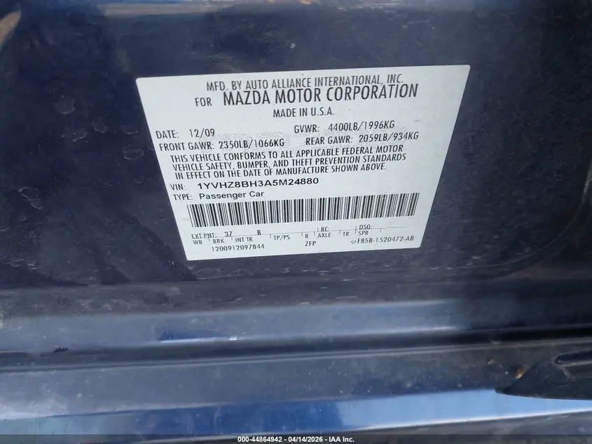 2010 MAZDA MAZDA6 I SPORT