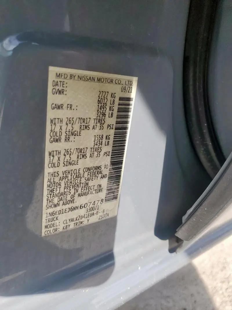 2022 NISSAN FRONTIER S