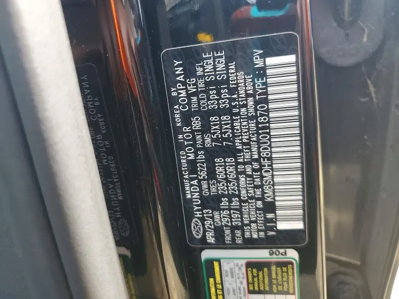 2013 HYUNDAI SANTA FE GLS  