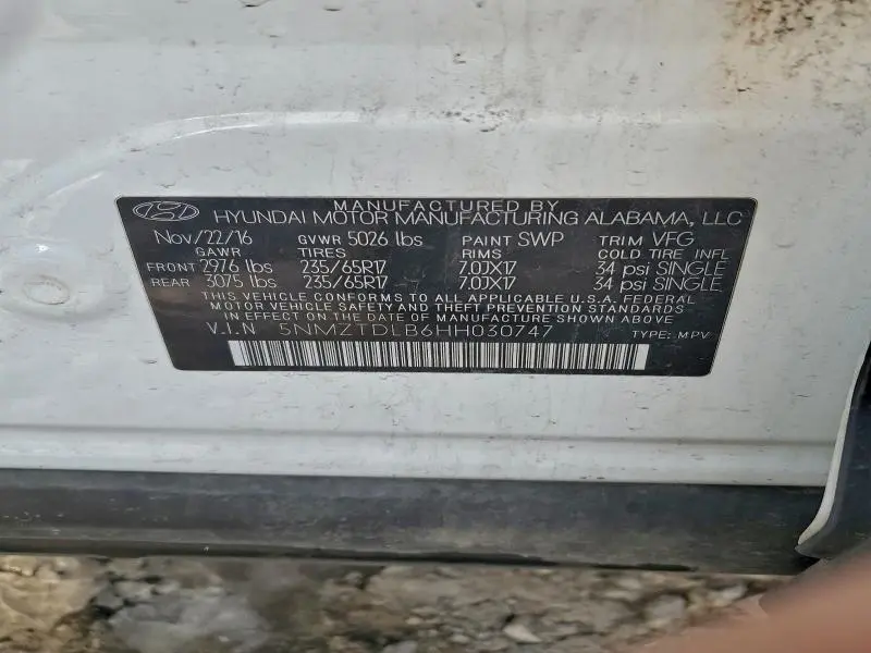 2017 HYUNDAI SANTA FE SPORT   