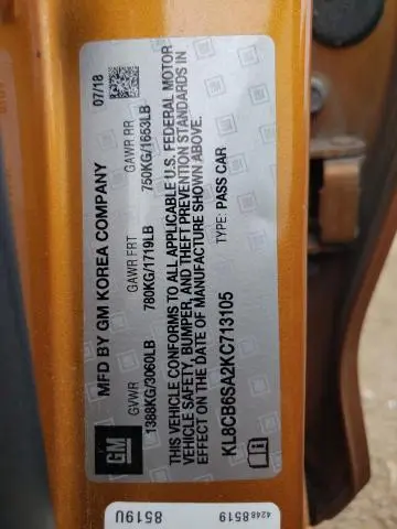 2019 CHEVROLET SPARK LS  