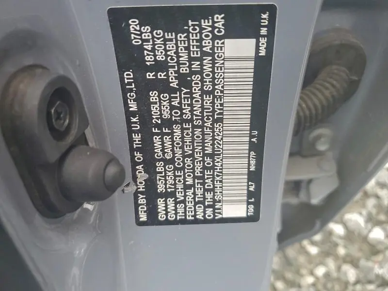 2020 HONDA CIVIC SPORT  