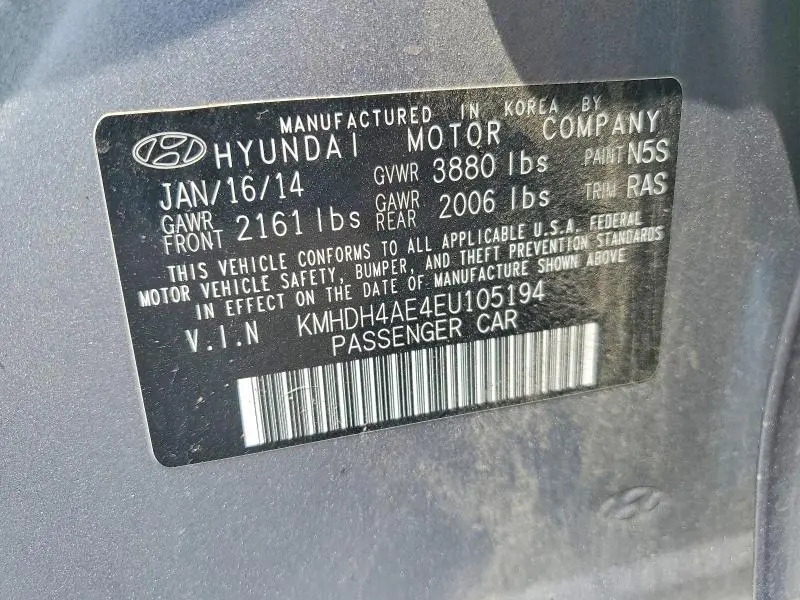 2014 HYUNDAI ELANTRA LIMITED  