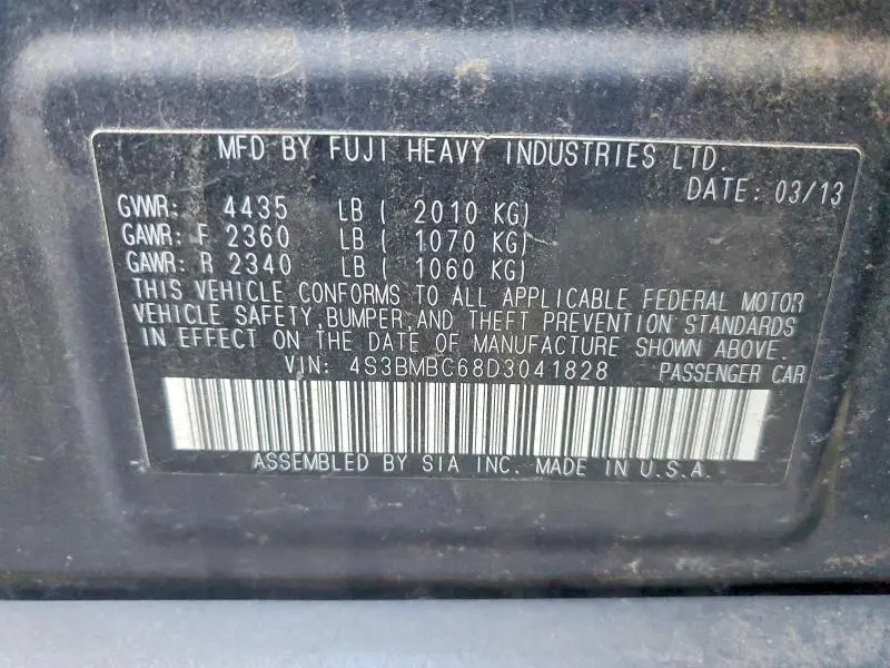 2013 SUBARU LEGACY 2.5I PREMIUM  