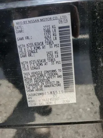 2020 NISSAN PATHFINDER SV  