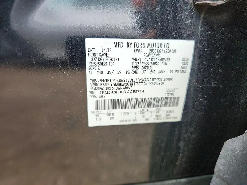 2013 FORD EXPLORER LIMITED  