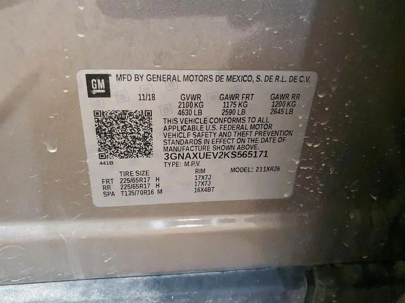 2019 CHEVROLET EQUINOX LT  