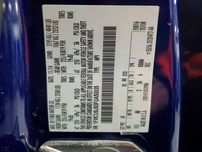 2015 FORD ESCAPE TITANIUM  