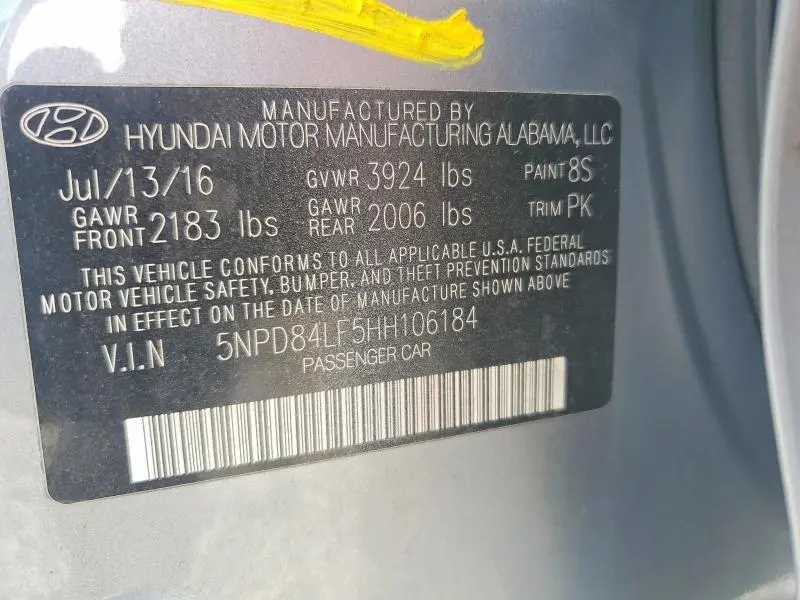 2017 HYUNDAI ELANTRA SE  