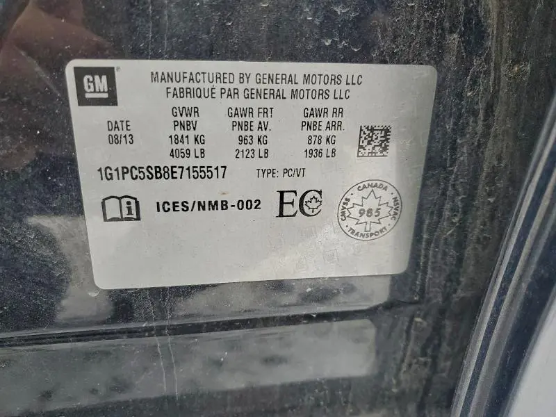 2014 CHEVROLET CRUZE LT  