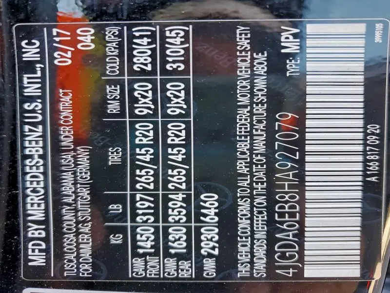 2017 MERCEDES-BENZ GLE 43 AMG  