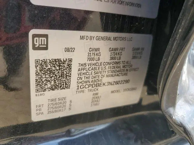 2022 CHEVROLET SILVERADO K1500 CUSTOM  