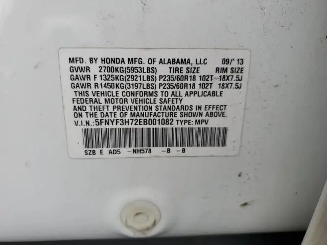 2014 HONDA PILOT EXLN